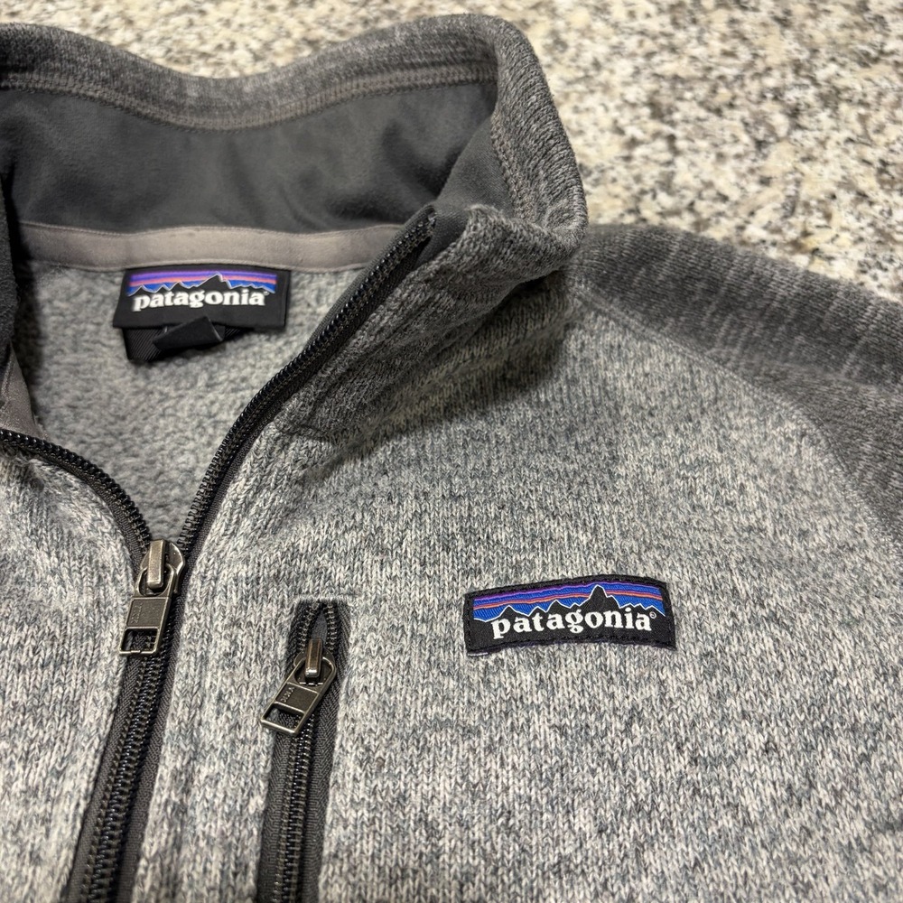 Patagonia Mens Small 1/4 Zip Better Sweater Fleece Jacket Gray Two Tone Pullover
